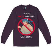 Plum i am a mom against cat boys Long Sleeve Tee - PixelFlow