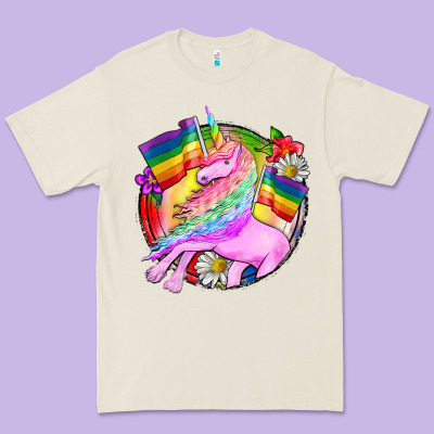 Pride Unicorn Premium Tee Designed By Fadigitalartstudio