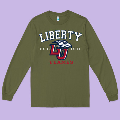 Liberty University Flames Football Lynchburg Virginia Sparky The Eagle Long Sleeve Tee Designed By Pixelflow