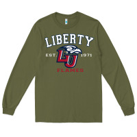 Army Green liberty university flames football lynchburg virginia sparky the eagle Long Sleeve Tee - PixelFlow