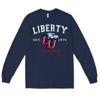 Navy liberty university flames football lynchburg virginia sparky the eagle Long Sleeve Tee - PixelFlow