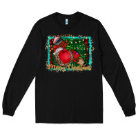 Black merry Christmas teacher Long Sleeve Tee - CowhideDigitalArt