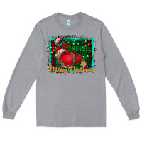 Heather Grey merry Christmas teacher Long Sleeve Tee - CowhideDigitalArt