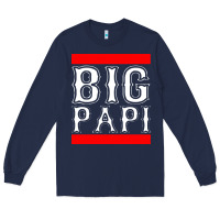 Navy big papi Long Sleeve Tee - PixelFlow