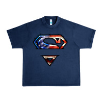 Navy super american flag logo Urban Heavy Tee - LillyAllenDesigns