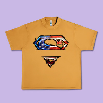 Super American Flag Logo Urban Heavy Tee Designed By Lillyallendesigns