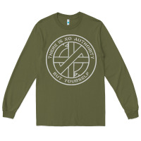 Army Green Crass   There Is No  Authority But Yourself Classic Long Sleeve Tee - PixelFlow