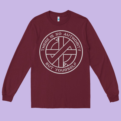 Crass   There Is No  Authority But Yourself Classic Long Sleeve Tee Designed By Pixelflow