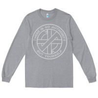 Heather Grey Crass   There Is No  Authority But Yourself Classic Long Sleeve Tee - PixelFlow
