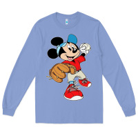 Colony Blue micky-playing-baseball-cartoon-illustration-- Long Sleeve Tee - PixelFlow
