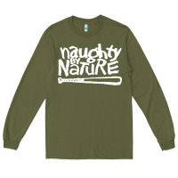 Army Green naughty by nature Long Sleeve Tee - PixelFlow