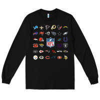 Black american football team collage    wall art Long Sleeve Tee - PixelFlow