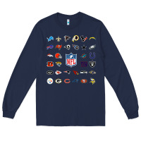 Navy american football team collage    wall art Long Sleeve Tee - PixelFlow