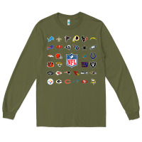 Army Green american football team collage    wall art Long Sleeve Tee - PixelFlow