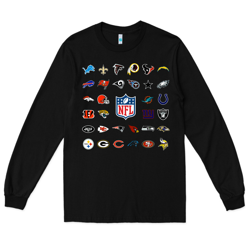 American Football Team Collage    Wall Art Long Sleeve Tee by PixelFlow | Teevron