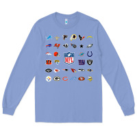 Colony Blue american football team collage    wall art Long Sleeve Tee - PixelFlow