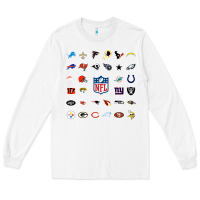 White american football team collage    wall art Long Sleeve Tee - PixelFlow
