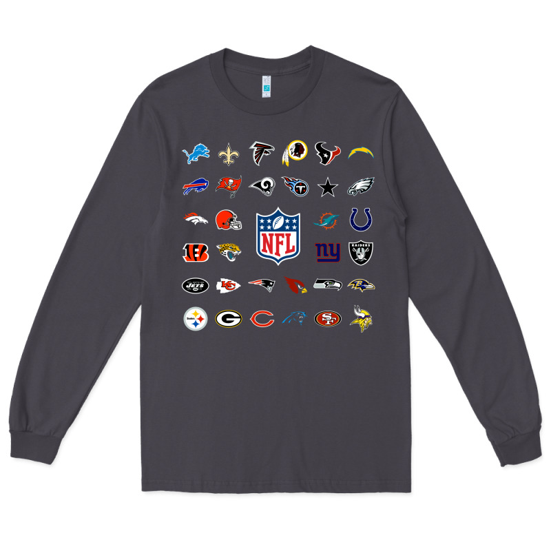 American Football Team Collage    Wall Art Long Sleeve Tee by PixelFlow | Teevron