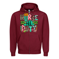 Burgundy nurse off duty summer break Zipper Hoodie - RanaPortraitStore
