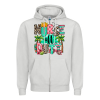 Dove Grey nurse off duty summer break Zipper Hoodie - RanaPortraitStore