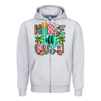 Heather Grey nurse off duty summer break Zipper Hoodie - RanaPortraitStore