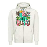 Oatmeal Heather nurse off duty summer break Zipper Hoodie - RanaPortraitStore