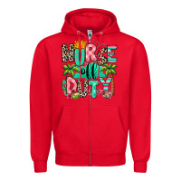Red nurse off duty summer break Zipper Hoodie - RanaPortraitStore