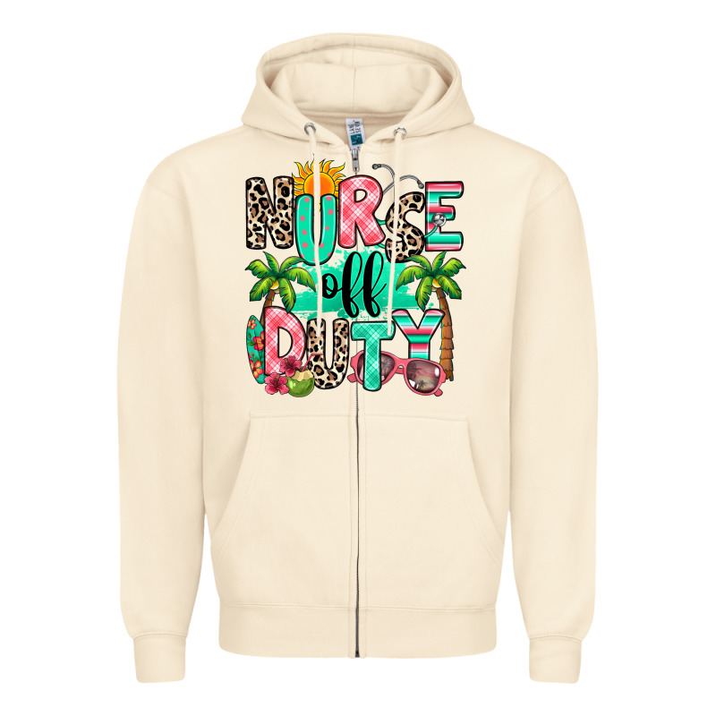 Nurse Off Duty Summer Break Zipper Hoodie by RanaPortraitStore | Teevron