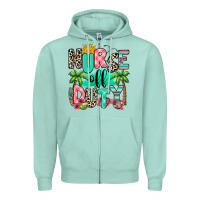 Seafoam nurse off duty summer break Zipper Hoodie - RanaPortraitStore