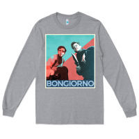 Heather Grey Inglorious Basterds - Bongiorno poster GIFT Long Sleeve Tee - PixelFlow