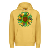 Antique Gold st patricks sunflower with leopard  shamrock and glitter Premium Hoodie - Artiststas