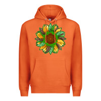 Carrot st patricks sunflower with leopard  shamrock and glitter Premium Hoodie - Artiststas