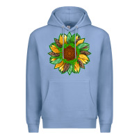 Colony Blue st patricks sunflower with leopard  shamrock and glitter Premium Hoodie - Artiststas