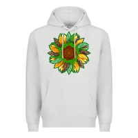Dove Grey st patricks sunflower with leopard  shamrock and glitter Premium Hoodie - Artiststas