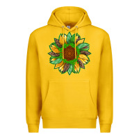 Lemon st patricks sunflower with leopard  shamrock and glitter Premium Hoodie - Artiststas