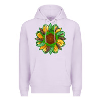 Lilac st patricks sunflower with leopard  shamrock and glitter Premium Hoodie - Artiststas