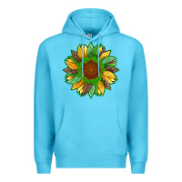 Ocean Blue st patricks sunflower with leopard  shamrock and glitter Premium Hoodie - Artiststas