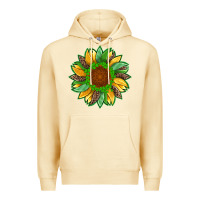 Pina Colada st patricks sunflower with leopard  shamrock and glitter Premium Hoodie - Artiststas