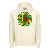 Sandshell st patricks sunflower with leopard  shamrock and glitter Premium Hoodie - Artiststas