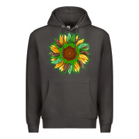 Smoke st patricks sunflower with leopard  shamrock and glitter Premium Hoodie - Artiststas
