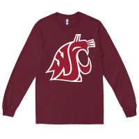 Burgundy washington state cougars Long Sleeve Tee - PixelFlow