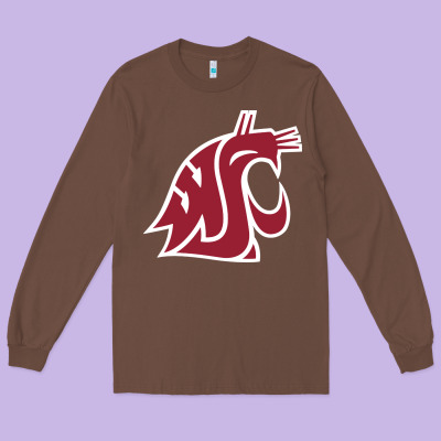 Washington State Cougars Long Sleeve Tee Designed By Pixelflow