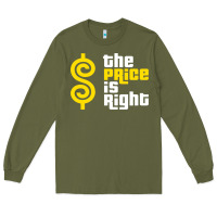 Army Green price is right Long Sleeve Tee - PixelFlow