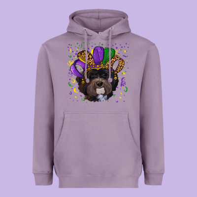 Mardi Gras Havanese Dog With Hat Heavyweight Hoodie Designed By Ranaportraitstore