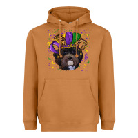 Meerkat Mardi Gras Havanese Dog with Hat Heavyweight Hoodie - RanaPortraitStore
