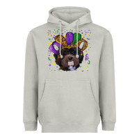 Moon Dust Mardi Gras Havanese Dog with Hat Heavyweight Hoodie - RanaPortraitStore