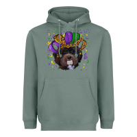 Sage Mardi Gras Havanese Dog with Hat Heavyweight Hoodie - RanaPortraitStore