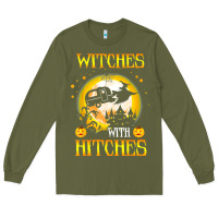 Army Green witches with hitches funny halloween costume gift Long Sleeve Tee - PixelFlow