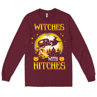 Burgundy witches with hitches funny halloween costume gift Long Sleeve Tee - PixelFlow