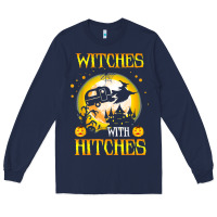 Navy witches with hitches funny halloween costume gift Long Sleeve Tee - PixelFlow